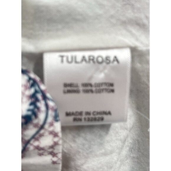 Tularosa Revolve Moonrise Boho Peacock Floral Short Sleeve Blouse Buttons Sz M - Picture 5 of 8